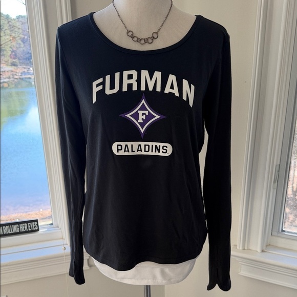 Under Armour Tops - Furman Univ Under Armour Heat Gear Semi-fitted  LS Scoopneck Tee, EUC, Large
